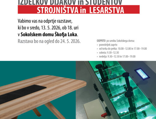 Razstava izdelkov dijakov in študentov Šolskega centra Škofja Loka 2026